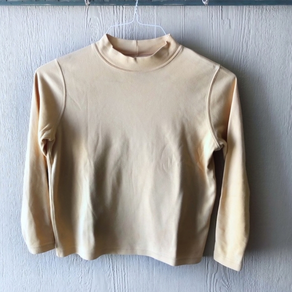Retro Mockneck Pale Yellow top - Picture 2 of 3